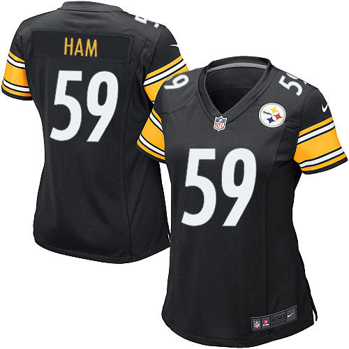 Women's Game Jack Ham Nike Jersey Black Home - #59 NFL Pittsburgh Steelers